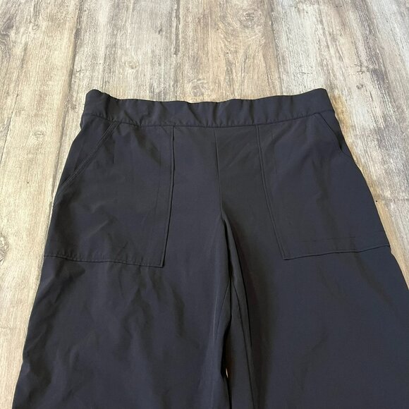 Athleta Chelsea Wide Leg Black Pants, Size 12, Featherweight Stretch - Picture 4 of 12